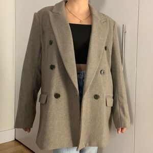 Women's Double-Breasted beige Jacket